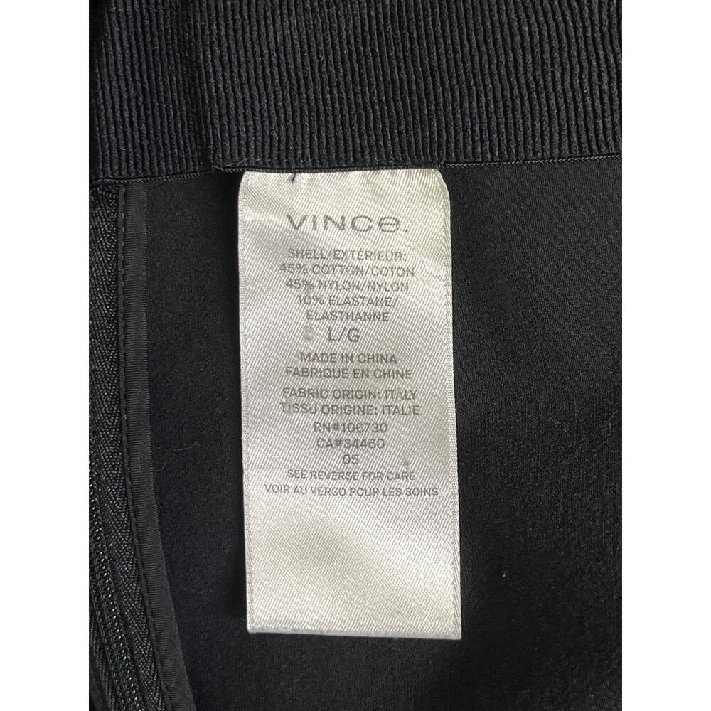 Vince Black Knit Pull On Straight Leg Pants Women Size Large Stretch Minimalist - Picture 6 of 12